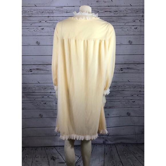 Vintage Victorian Frilled high neck tulle robe in yellow & white size 5 - Picture 6 of 12